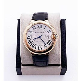 Cartier Ballon Blue Ref 2999 WGBB0030 18K Rose Gold Leather Strap