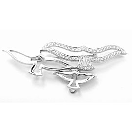 Cartier Bird 18k White Gold Diamond Pendant Pin Brooch