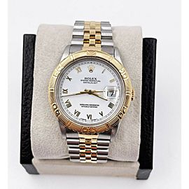 Rolex 16263 Datejust Thunderbird White Roman Dial 18K Yellow Gold Stainless