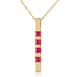 0.35 CTW 14K Solid Gold Necklace Bar Natural Ruby