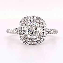 Tiffany & Co Soleste Cushion Diamond 1.45 tcw Platinum Engagement Ring