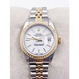 Rolex Ladies Datejust 79173 White Index Dial 18K Yellow Gold Stainless Steel