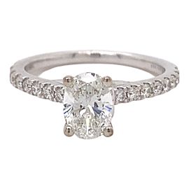 Royal Asscher Georgiana Oval 1.00 tcw Diamond Engagement Ring 14kt White Gold