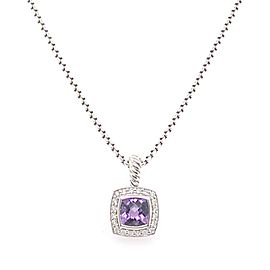 David Yurman Petite Albion Pendant Necklace with Amethyst and Diamonds SS