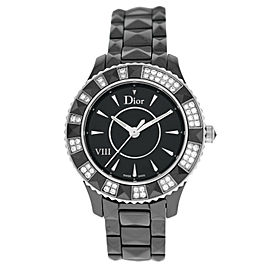 Christian Dior VIII Black Eight CD1231E1C001 Ladies Ceramic Diamond 34MM Watch