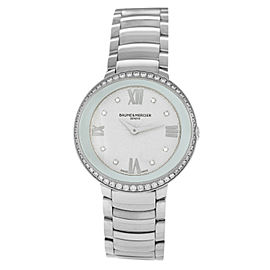 Baume & Mercier Promese 65759 Ladies MOP Diamond Steel 34MM Quartz Watch