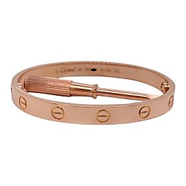 Cartier LOVE 18KT PINK Gold Bracelet Bangle COA Boxes SZ 16