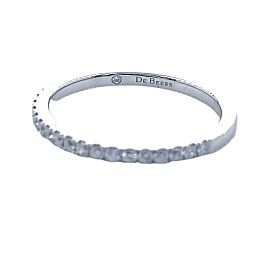 De Beers Platinum Diamond Classic Half Eternity Wedding Band Ring