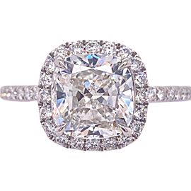 Harry Winston THE ONE Cushion Diamond 2.81 tcw Micropave Halo Engagement Ring