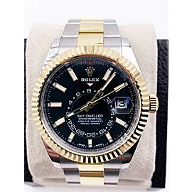 Rolex Sky Dweller 326933 Black Dial 18K Yellow Gold Stainless