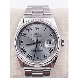 Rolex Datejust Silver Roman Dial Stainless Steel 2006