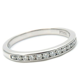 Auth Tiffany&Co. Half Circle Channel-set Diamond Ring Platinum US4.5 Used F/S