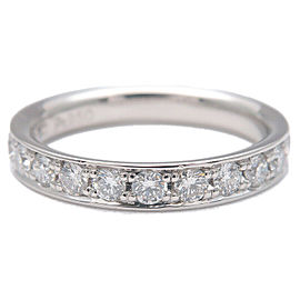 Authentic 4℃ Half Eternity Diamond Ring Platinum US4.5 HK9.5 EU48.5 Used F/S