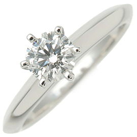 Auth Tiffany&Co. Solitaire Diamond Ring 0.31ct Platinum US4 HK8.5 EU47 Used F/S