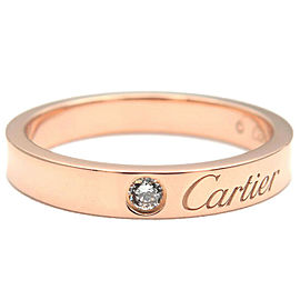 Authentic Cartier Engraved 1P Diamond Ring K18 Rose Gold #51 US5.5-6 Used F/S