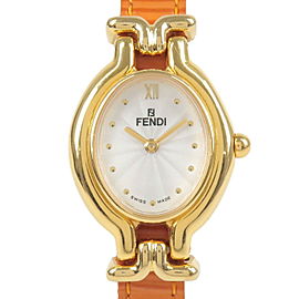 Auth FENDI Chameleon Watch Ladies Changeable Leather Belt Quartz 640L Used F/S