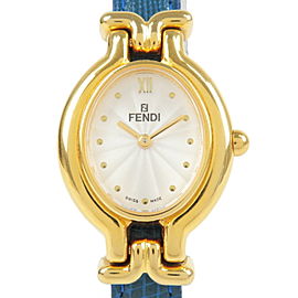 Auth FENDI Chameleon Watch Ladies Changeable Leather Belt Quartz 640L Used F/S