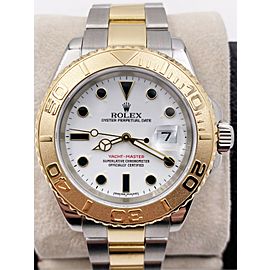 Rolex Yacht Master White Dial 18k Yellow Gold Steel