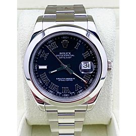 Rolex Datejust 41 Black Roman Dial Stainless Steel