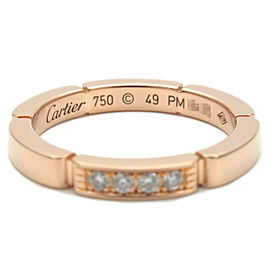 Authentic Cartier maillon Panthère 4P Diamond Ring Rose Gold #49 US5 Used F/S