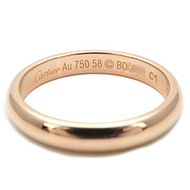 Auth Cartier 1895 Classic Wedding Ring Rose Gold #58 US8.5 HK18.5 EU58 Used F/S