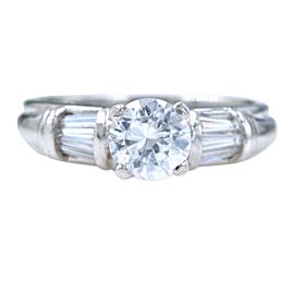 Scott Kay Platinum Diamond Engagement Ring Semi Mount Tapered Baguettes 0.28tcw