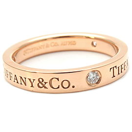 Authentic Tiffany&Co. Flat Band 3P Diamond Ring Rose Gold US4.5-5 EU49 Used F/S