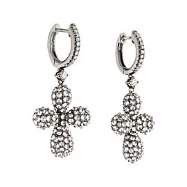 PIRANESI 18kt Black Gold 2.31 tcw Diamond Cross Drop Earrings