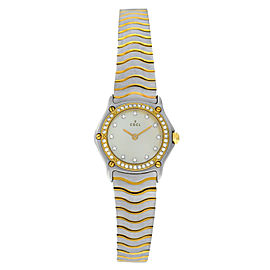 Ebel Classic Wave 166901 MOP 18K Yellow Gold Diamonds Steel 23MM Quartz Watch