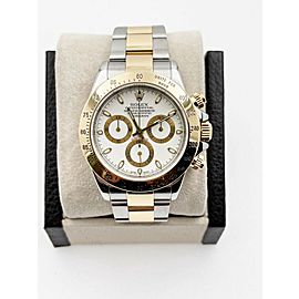 Rolex 116523 Daytona White Dial 18K Yellow Gold Stainless Steel