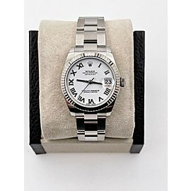 Rolex Midsize Datejust 178274 White Roman Stainless Steel