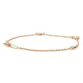 Auth Tiffany&Co. By The Yard Open Heart 2P Diamond Bracelet Rose Gold Used F/S