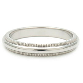 Authentic Tiffany&Co. Milgrain Band Ring PT950 Platinum US6.5 HK14 EU53 Used F/S