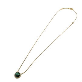 Authentic Van Cleef & Arpels 1P Malachite Necklace K18YG Yellow Gold Used F/S