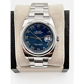 Rolex Datejust Blue Roman Dial Stainless Steel