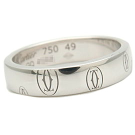 Authentic Cartier Happy Birthday Ring K18 750 White Gold #49 US5 EU49 Used F/S