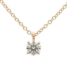 Authentic Tiffany&Co. Solitaire Diamond Necklace 0.20ct K18PG Rose Gold Used F/S