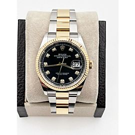 Rolex Datejust Black Diamond Dial 18K Yellow Gold Stainless Steel 2021