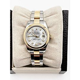 Rolex Ladies Datejust 179163 MOP Diamond Dial 18K Yellow Gold Steel