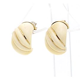 Fine Estate 14k Yellow Gold Bone Earrings