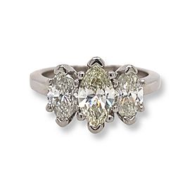 Marquise Diamond Three-Stone 2.30 tcw Engagement Ring Platinum Retail $18K