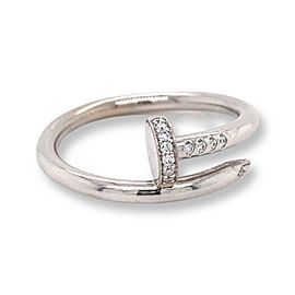 Cartier Juste un Clou Ring White Gold with After Market Diamonds COA