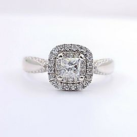 Vera Wang Collection 0.80 tcw Princess Diamond Double Frame Engagement Ring