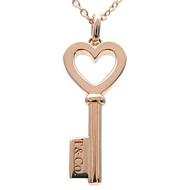 Authentic Tiffany&Co. Heart Key Mini Necklace K18 750 Rose Gold Used F/S