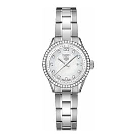 Tag Heuer Carrera Ladies Diamond Steel MOP Date 28MM Quartz Watch