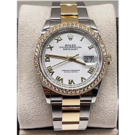 Rolex Datejust 36mm White Roman Diamond Bezel