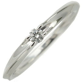 Auth STAR JEWELRY 1P Diamond Ring 0.05ct K18 750 White Gold