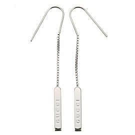 Authentic GUCCI Lariat Earrings Dangle Earrings White Gold Used F/S