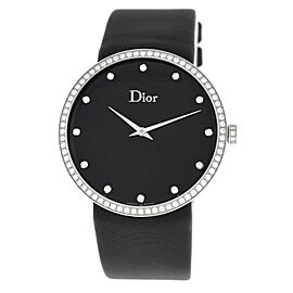 Ladies' Christian Dior La D de Dior Steel Diamond 38MM Quartz Watch