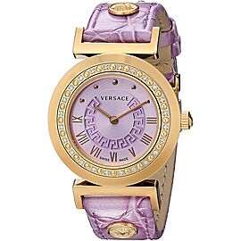 Versace Vanity Ladies Gold Tone Diamond Quartz 35MM